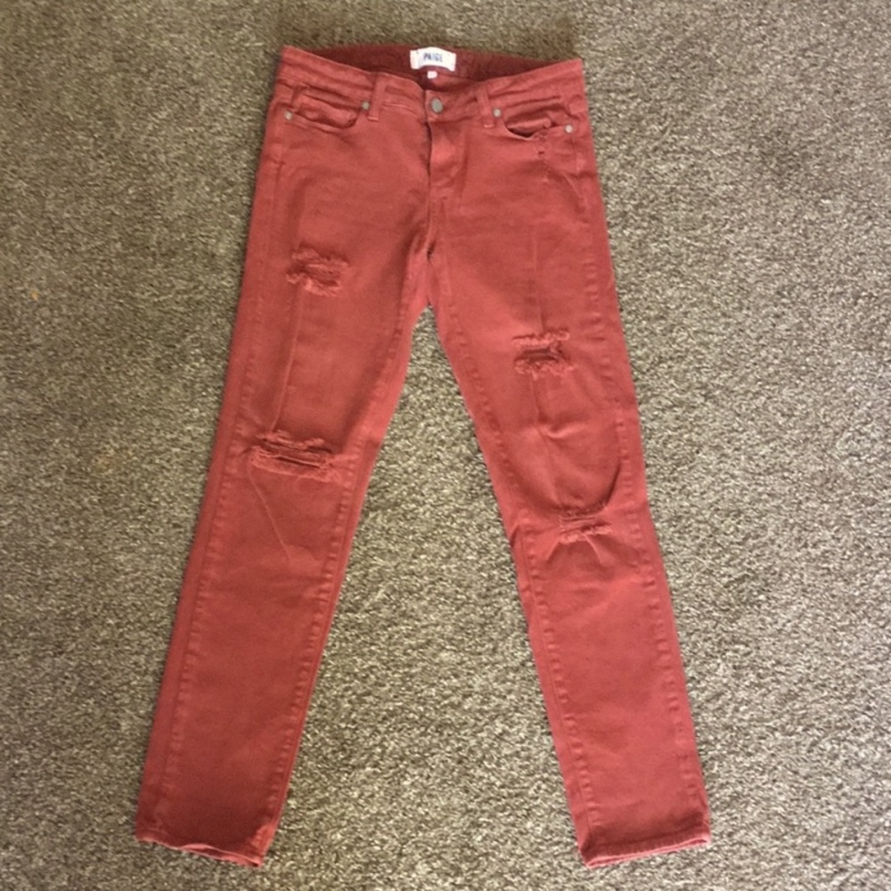 PAIGE skinny ankle peg distressed jeans